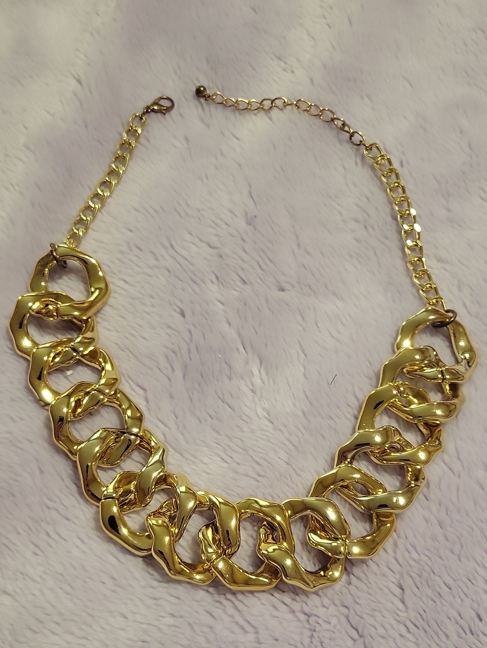 Source Unknown Shiny Gold Chunky Link Necklace